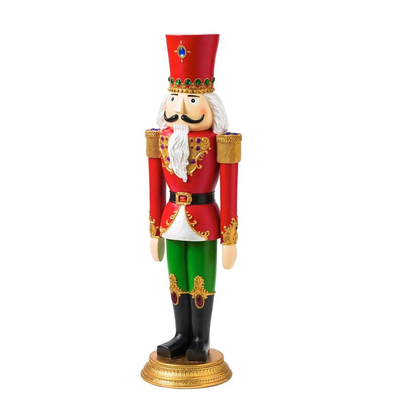 55 in. Regal Nutcracker Home and Garden Statue - Multicolor