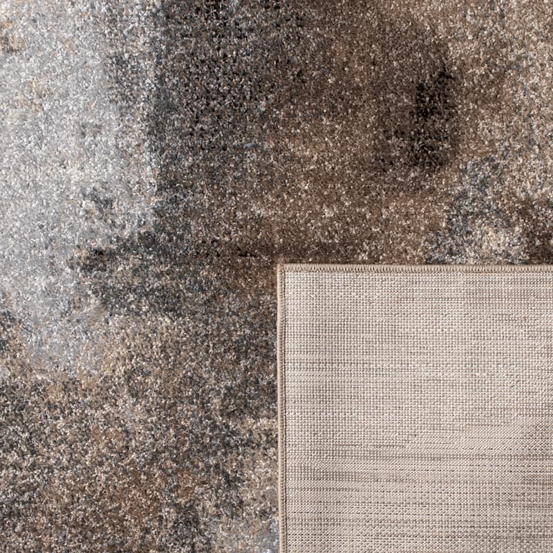 Modern Designer Rug with Earthy Colors in Cream Brown Black