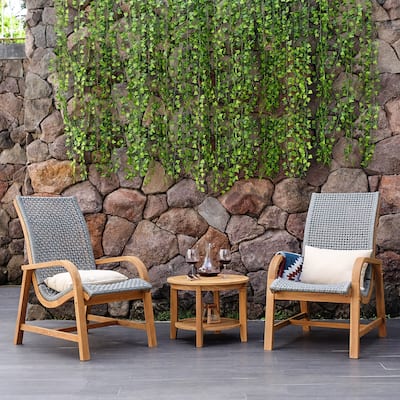 Cambridge Casual Dunham 3-piece Teak Wood Patio Chat Set - FREE Pillow