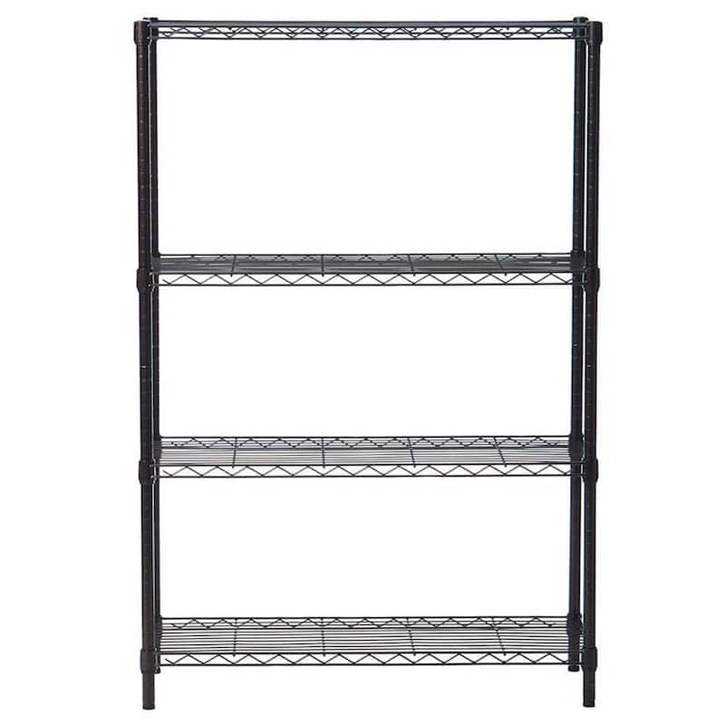 4-Tier Storage Rack Organizer Kitchen Shelving Steel Wire Shelves,Black