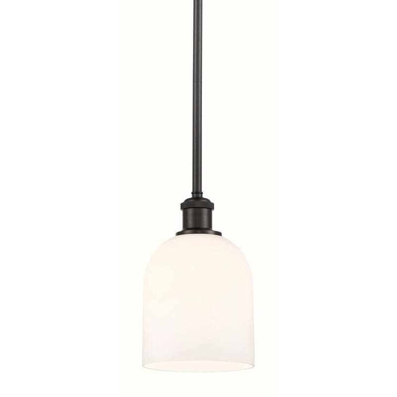 Innovations Lighting 516-1S-10-6 Bella Pendant Bella 6" Wide Mini - Oil Rubbed Bronze / Glossy White