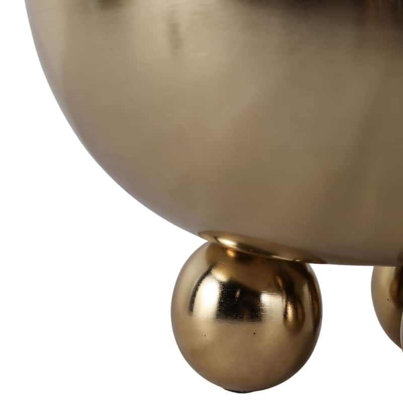 Metal Planters Modern Sleek Decorative Footed Bowl Design (Set of 2) - 10.5" x 10.5" x 9.25"