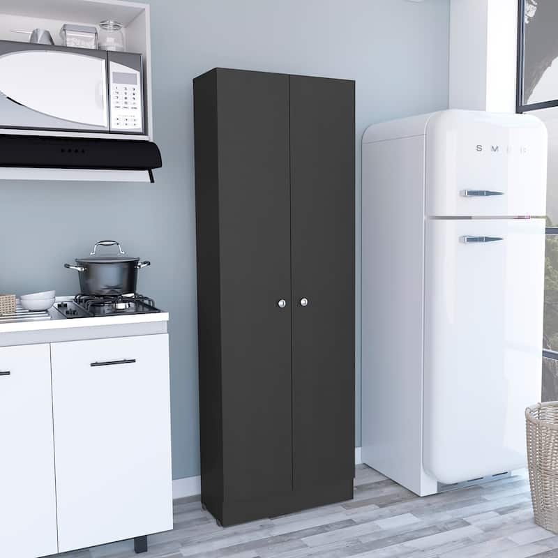 Storage Cabinet Pipestone, Double Door, Black Wengue Finish,High quality and durable