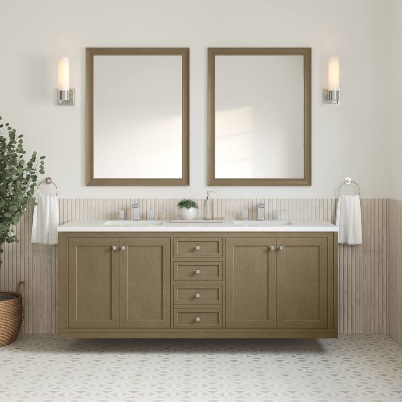 Chicago 72" Double Vanity, Walnut Whisper