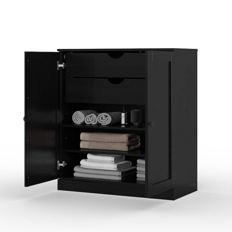 Palace Imports 100% Solid Wood 32" Bathroom Storage Cabinet with Shaker Doors, 2-Drawers and Adjustable Shelves