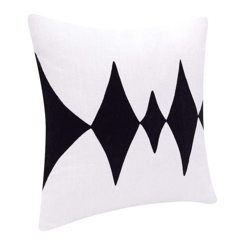 20" Black and White Throw Pillow - 20.00 in. x 20.00 in. x 4.00 in.