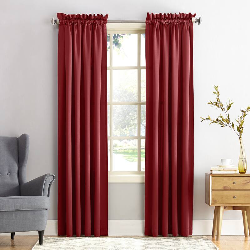 Porch & Den Inez Room Darkening Window Curtain Panel and Valance, Single Panel - 54 x 84 - Brick