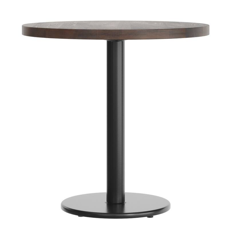 Round Solid Wood Commercial Tabletop with 18" Round Dining Height Base - 30"W x 30"D x 29.5"H