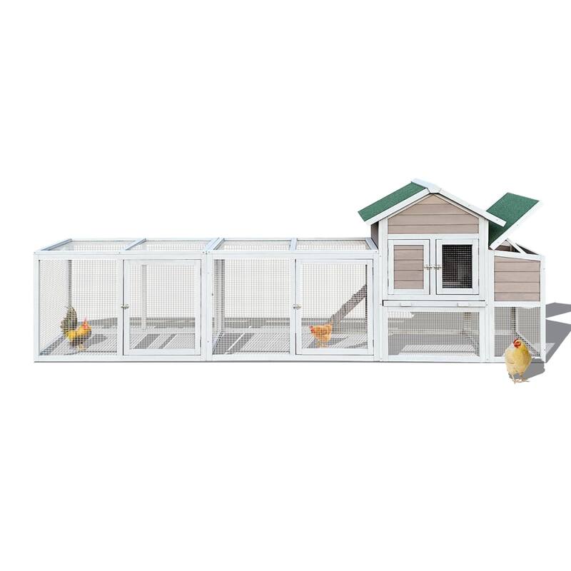 122" Large Wood Chicken Coop Hen House with Nesting Box