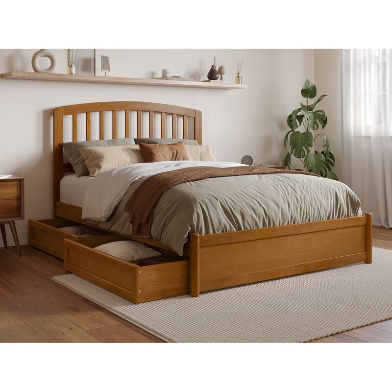 Lucia Platform Bed with Panel Footboard and Storage Drawers