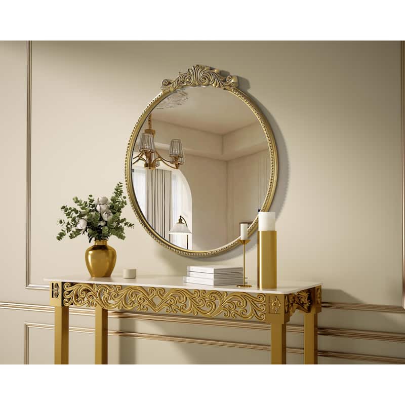Isabeau Vintage Round Resin Mirror