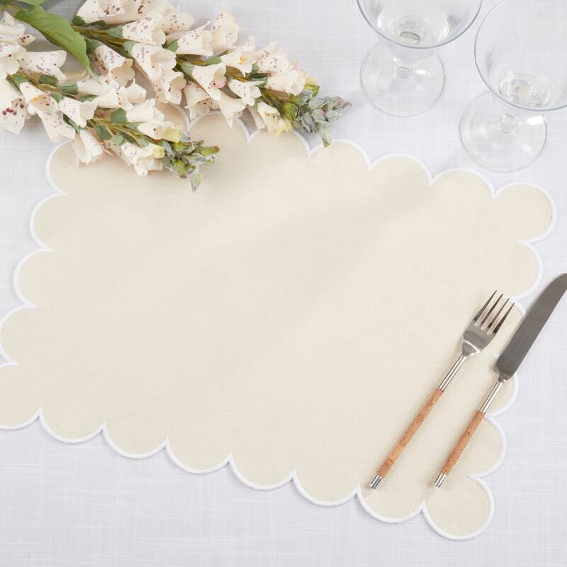 Eco Scallop Border Placemat (Set of 4) - 14"x20"