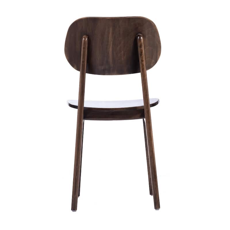 Set of 2 Commercial Solid Wood Dining Chair with Curved Backrest - 17.25"W x 20.75"D x 33.25"H