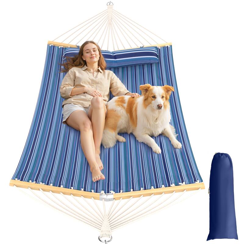 EROMMY Modern Portable Hammock, Hand-Woven Ropes, Anti-Tipping Design for Backyards, Beaches & Campsites