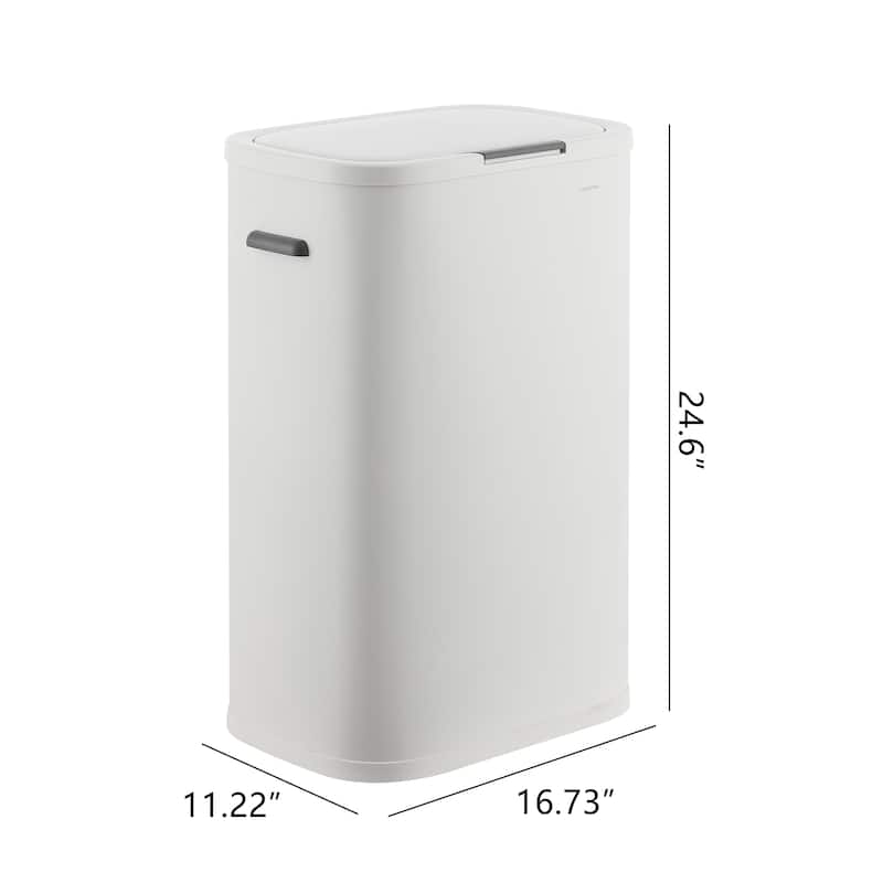 happimess Tammi Kitchen 14.5-Gallon Slim Metal Push Button Trash Can