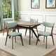 preview thumbnail 1 of 35, Chazz Mid-Century Modern Upholstered Rubberwood Dining Chairs (Set of 4) by Christopher Knight Home Mint+Walnut
