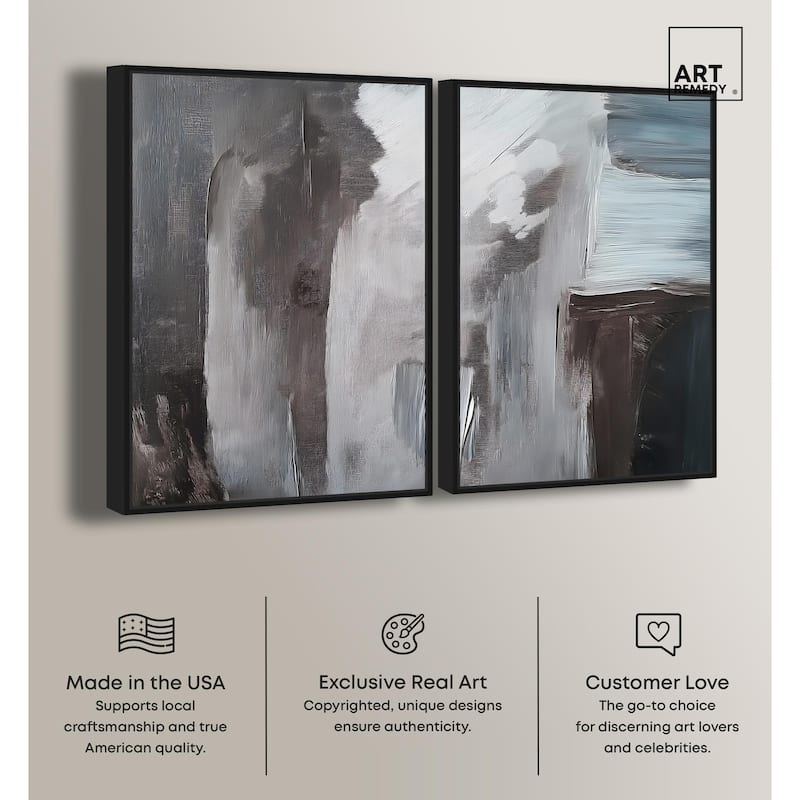 Monochrome Mood I Canvas Set of 2 by Art Remedy
