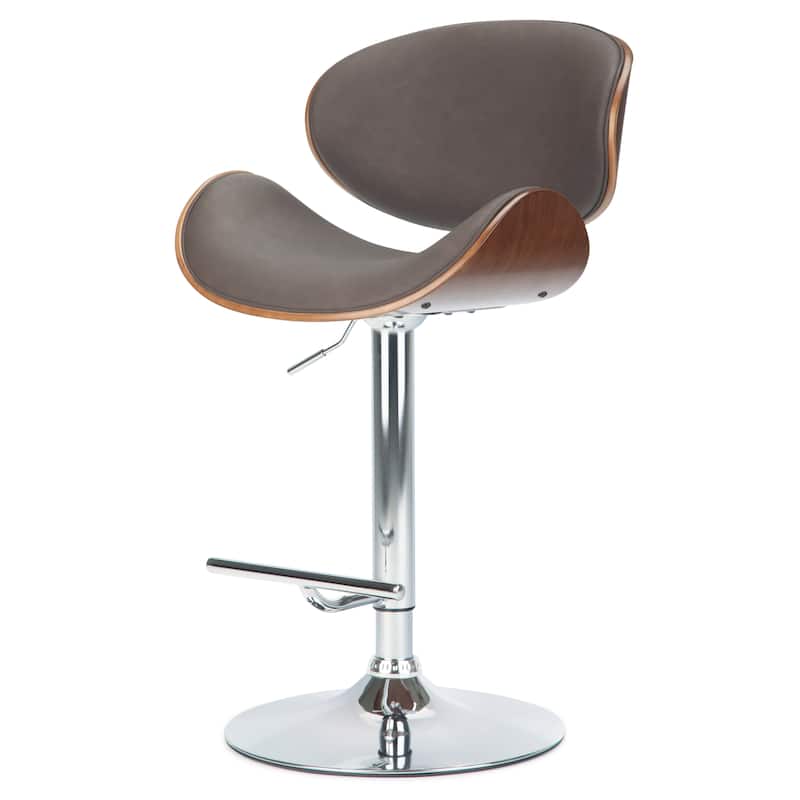 WYNDENHALL Avondale Mid Century Modern Bentwood Adjustable Swivel Bar Stool - 20.9 W x 20.5 D x 45.3 H