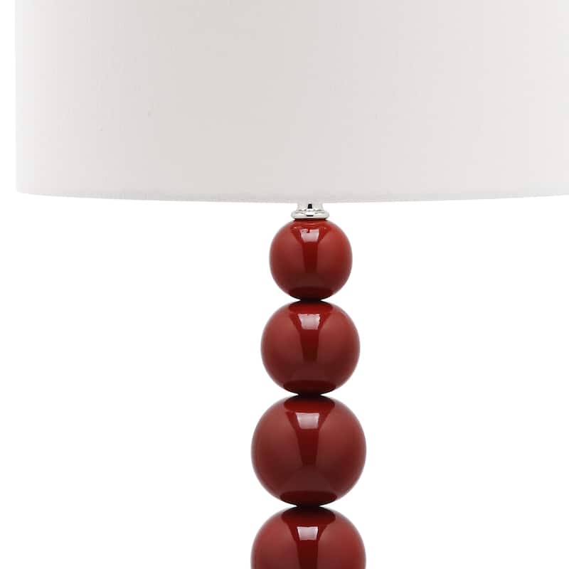 SAFAVIEH Lighting Mechelle 31-inch Stacked Ball White Table Lamp (Set of 2) - 14"x14"x31.5" - 14Wx14Dx32H