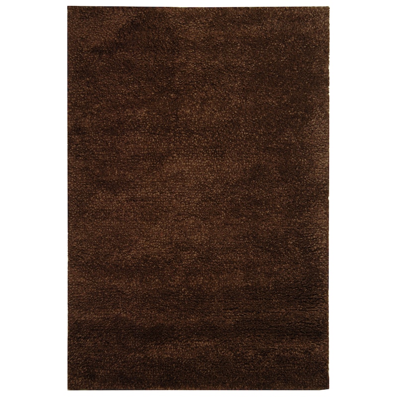SAFAVIEH Handmade Tribeca Petrina Modern Solid Wool Rug - 6' x 9' - Brown/Chocolate