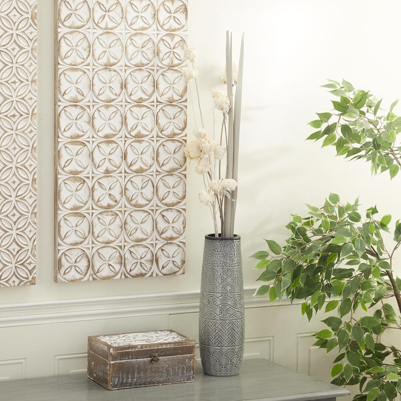 Dried Plant Palm Natural Foliage - Set of 2 White - Roche River Decor