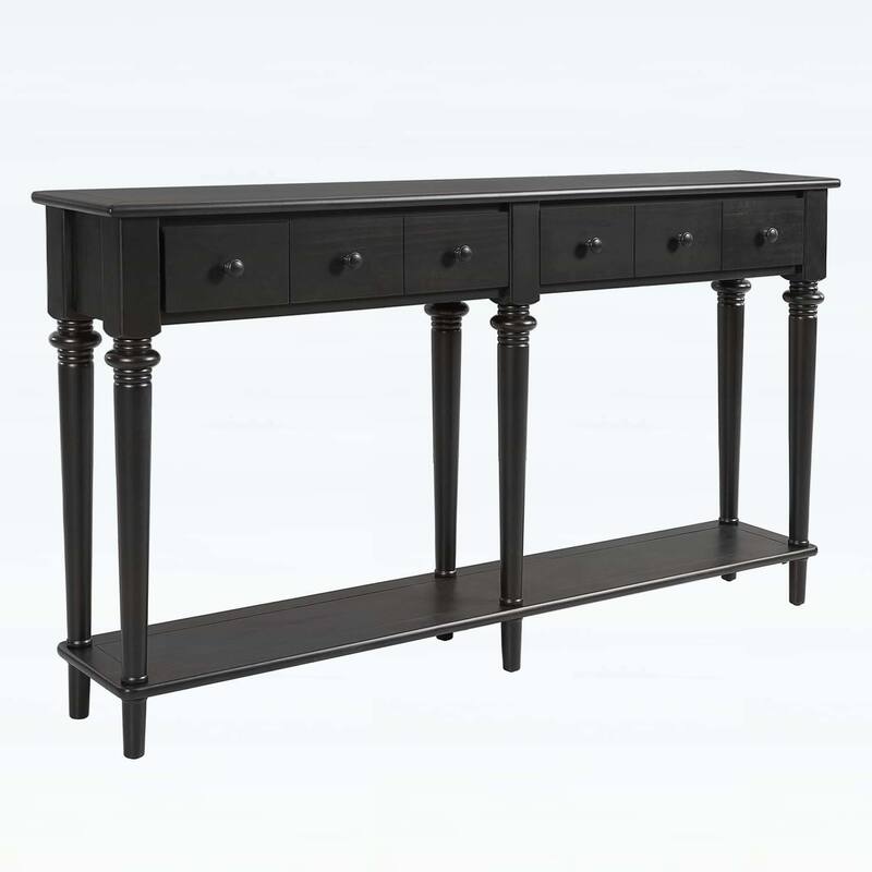 Retro Console Table with Open Shelf for Entryways,Living Rooms,and Hallways