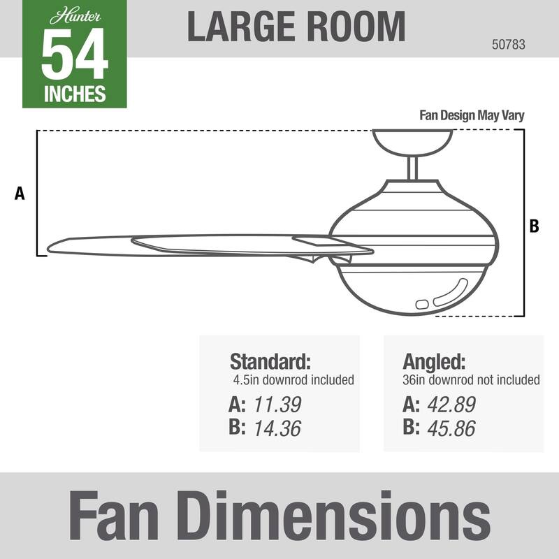 Hunter 54" Leti Ceiling Fan with LED Light and Wall Control - Noble Bronze