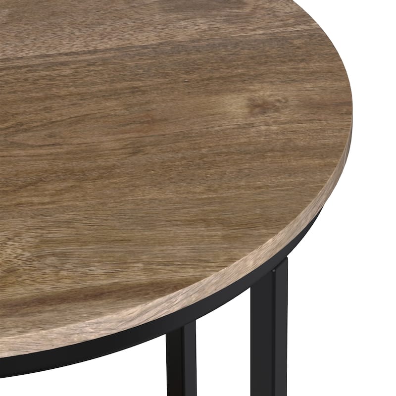 WYNDENHALL Alrich Industrial 18 inch Wide Metal Round Accent Side Table - 18 W x 18 D x 24 H