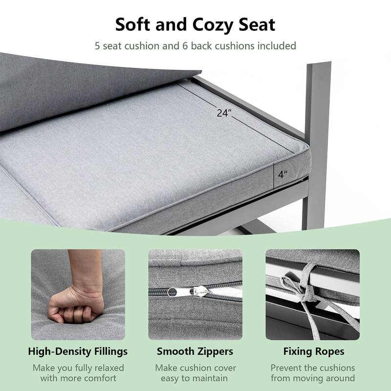 Costway 4PCS Patio Furniture Set Aluminum Frame Loveseat Coffee Table - See Details