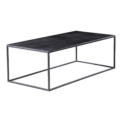 48" bronzed black rectangular industrial style coffee table
