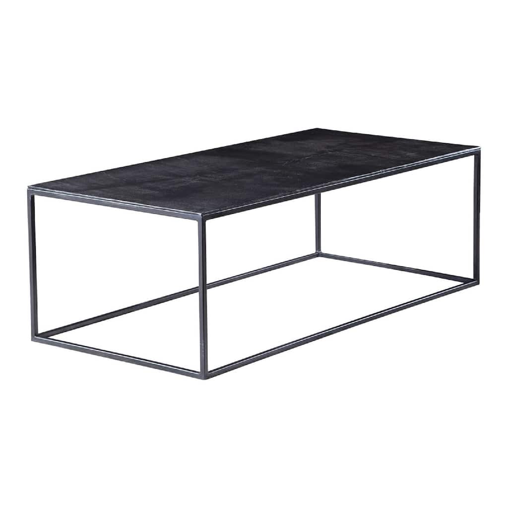 48" bronzed black rectangular industrial style coffee table
