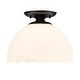 preview thumbnail 1 of 8, Golden Lighting Dorinda 1-light Semi-Flush Mount in Brushed Champagne Brass Matte Black