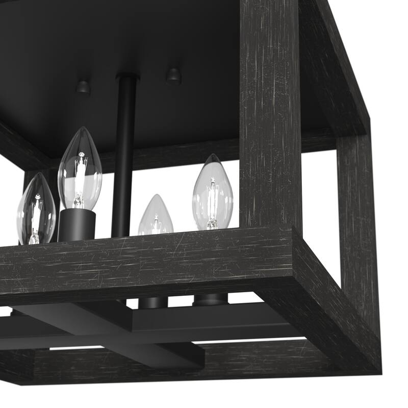 Hunter Squire Manor 4-Light Flush Mount - Modern Farmhouse, Transitional - Damp Rated!