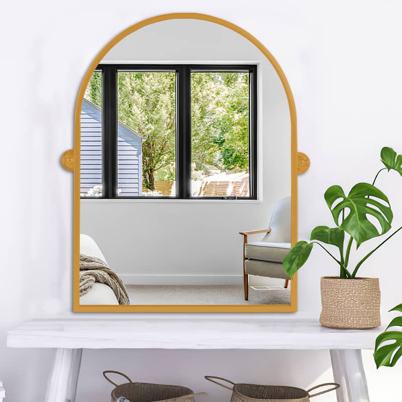 Iron Metal Frame Rectangular Windowpane Wall Mirror Farmhouse Rustic Elegant Decor for Living Room Bedroom Bathroom Entryway