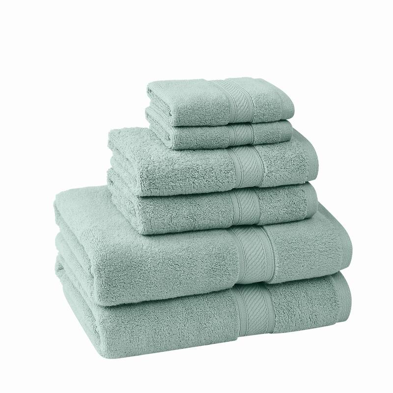 Royal Velvet Regal Plush Towel Collection - 6 Piece Towel Set - Sea Mist
