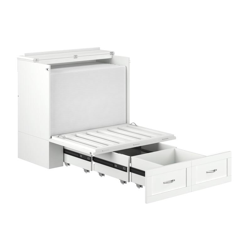 Hamilton Murphy Bed Chest with Mattress and Storage Drawer