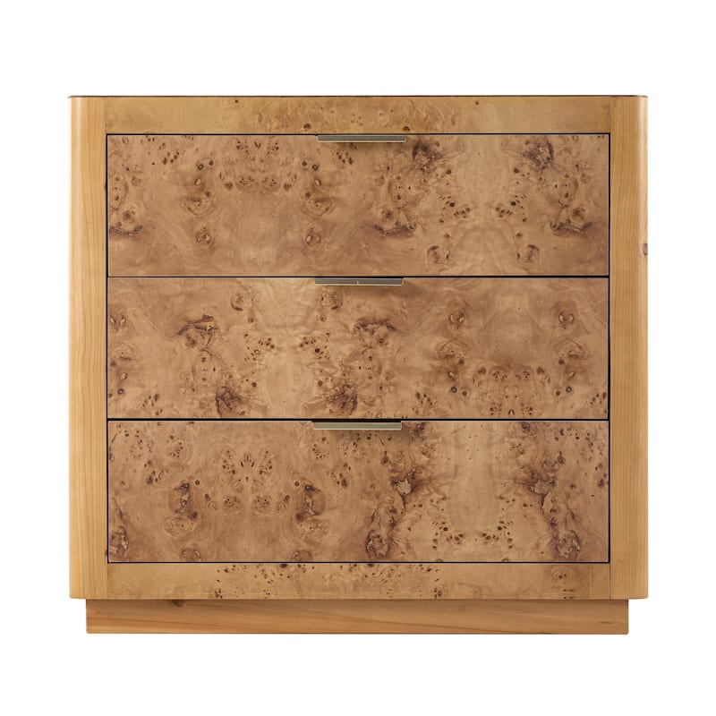 COZAYH Burl Finish Nightstand, Rustic Farmhouse Dresser, Vintage Accent Wood Storage Bedside Table, Fully Assembled