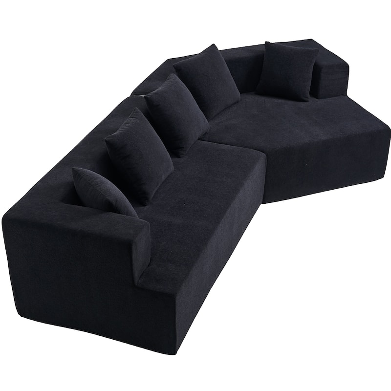 Deep Seat Modern Memory Foam Sofa with Chenille Fabric