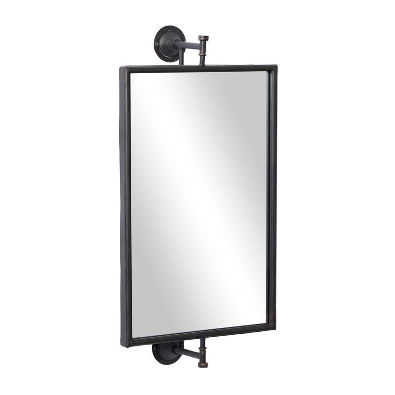Wood Industrial Wall Mirror 28 x 14 x 7 - 14 x 7 x 28