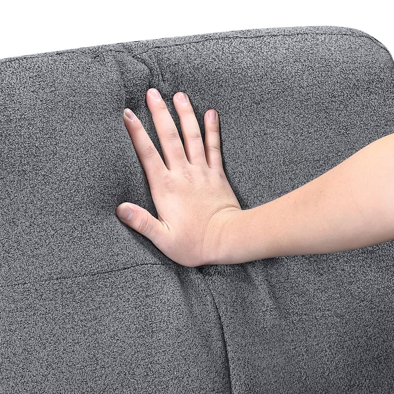 Hazel 56.5" Boucle 2-Seater Loveseat - Pull-out Bed, Shelves, USB Port