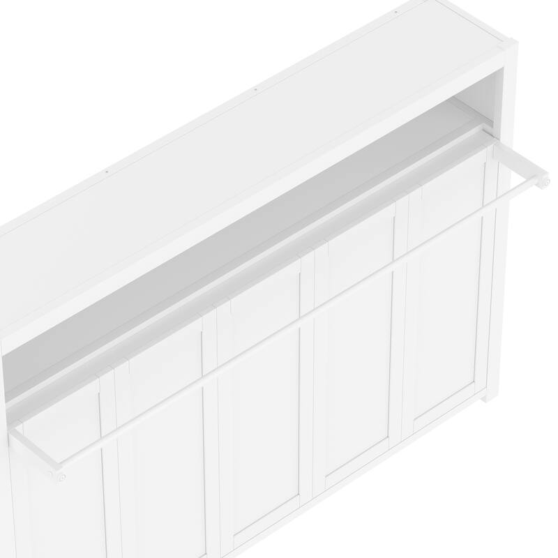 Twin Size Murphy Bed with Shelves, Metal Wall Bed with Foldable and Space-saving Design