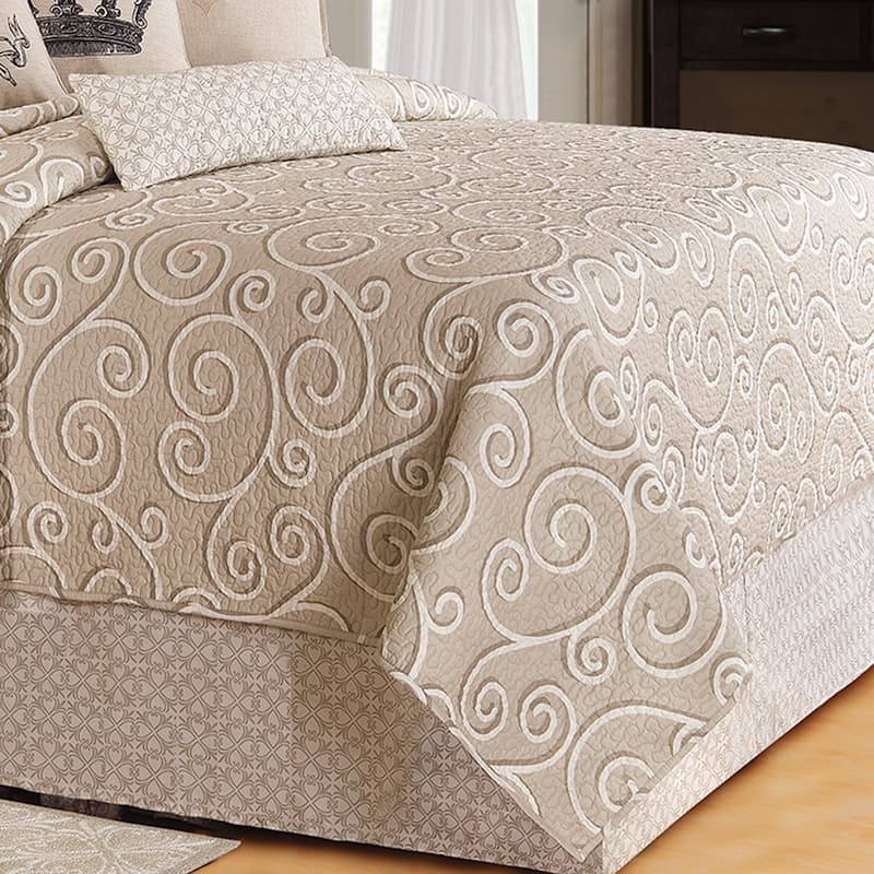 Montpellier Twin Quilt 100% Cotton Lightweight Machine Washable Reversible Bedspread Coverlet