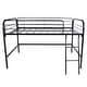 preview thumbnail 3 of 4, Black Twin Metal High Loft Bed with Ladder & Fence