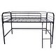 preview thumbnail 3 of 4, Twin Metal High Loft Bed with Ladder & Fence