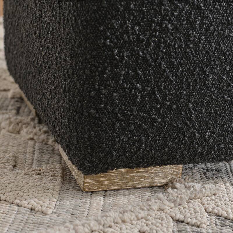 KINWELL 18.5" W Square Boucle Upholstered Ottoman Entryway Footstool