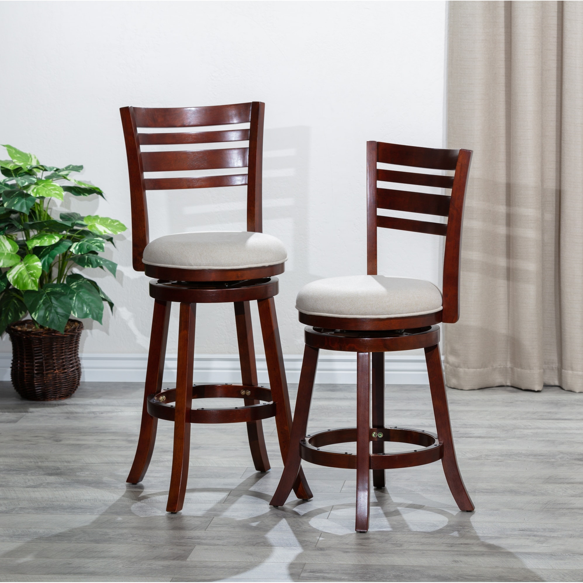 Counter Height Swivel Stool Rolling Stool Adjustment for Kitchen