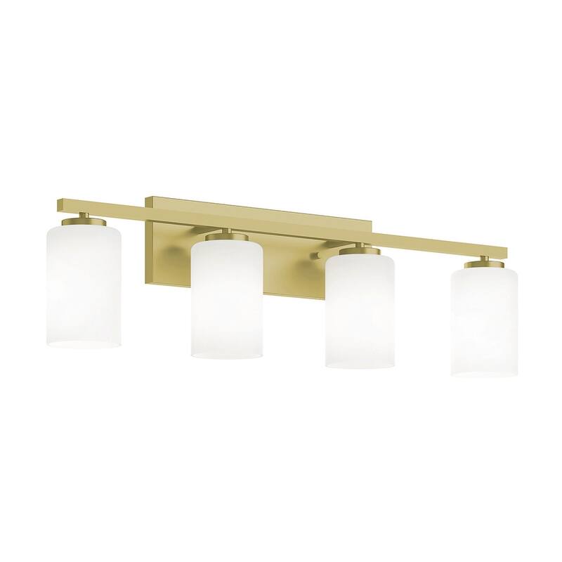 AFX LEOV3109MB Leo 4 Light 31" Wide Vanity Light with Frosted Glass - Light Antique Brass