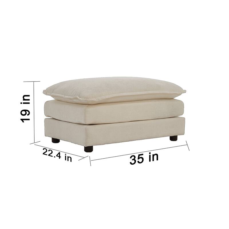 Modern L shaped sectional sofa with footstool for small space living