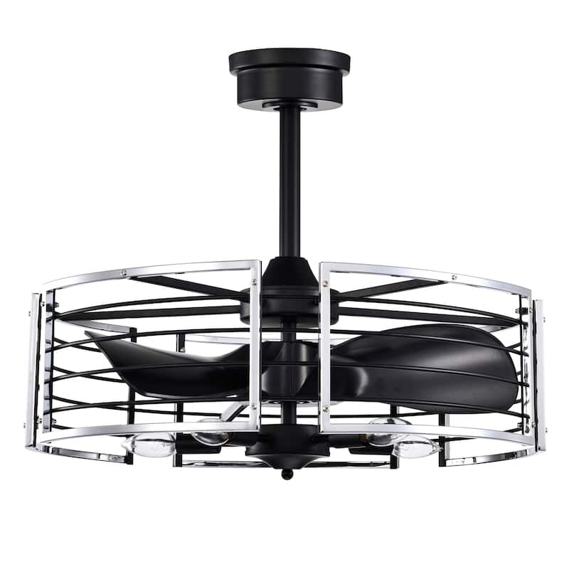 24 Inch Chrome Polish Cage Fandelier