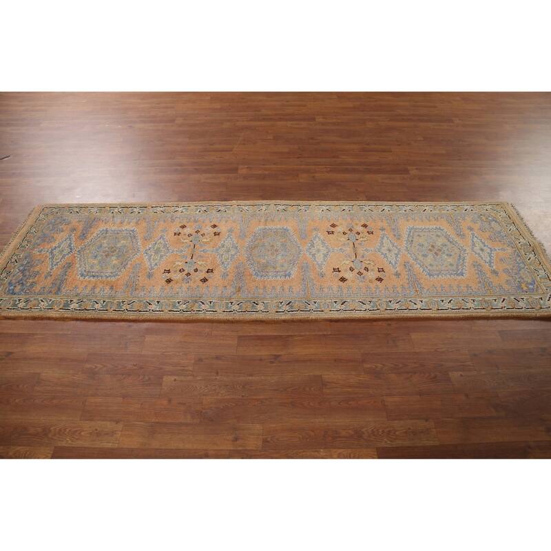Geometric Viss Oriental Runner Rug Hand-Knotted Wool Carpet - 2'5"x 8'2"